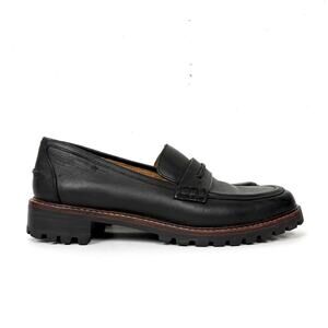 Madewell Womens Corinne Lugsole Classic Penny Loafers True Black Leather Size 7